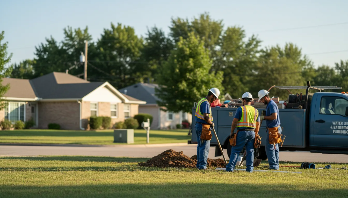 Residential water line and bathroom plumbing service in Lima, OH